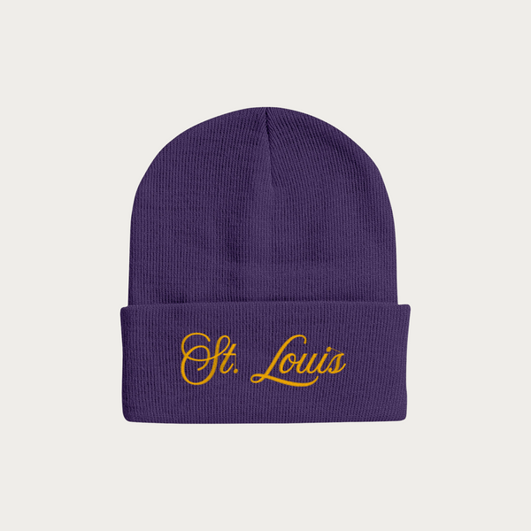 Script Purple Beanie