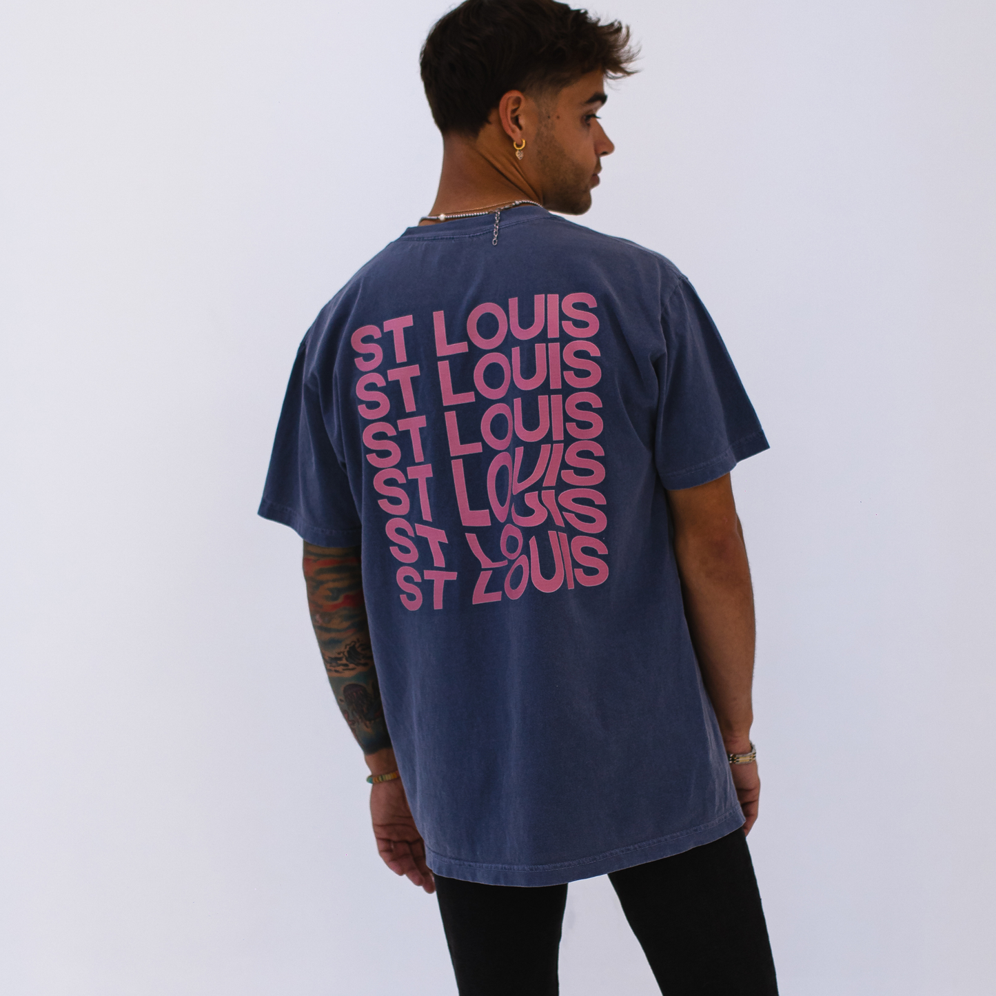 Wavy garment-dyed t-shirt