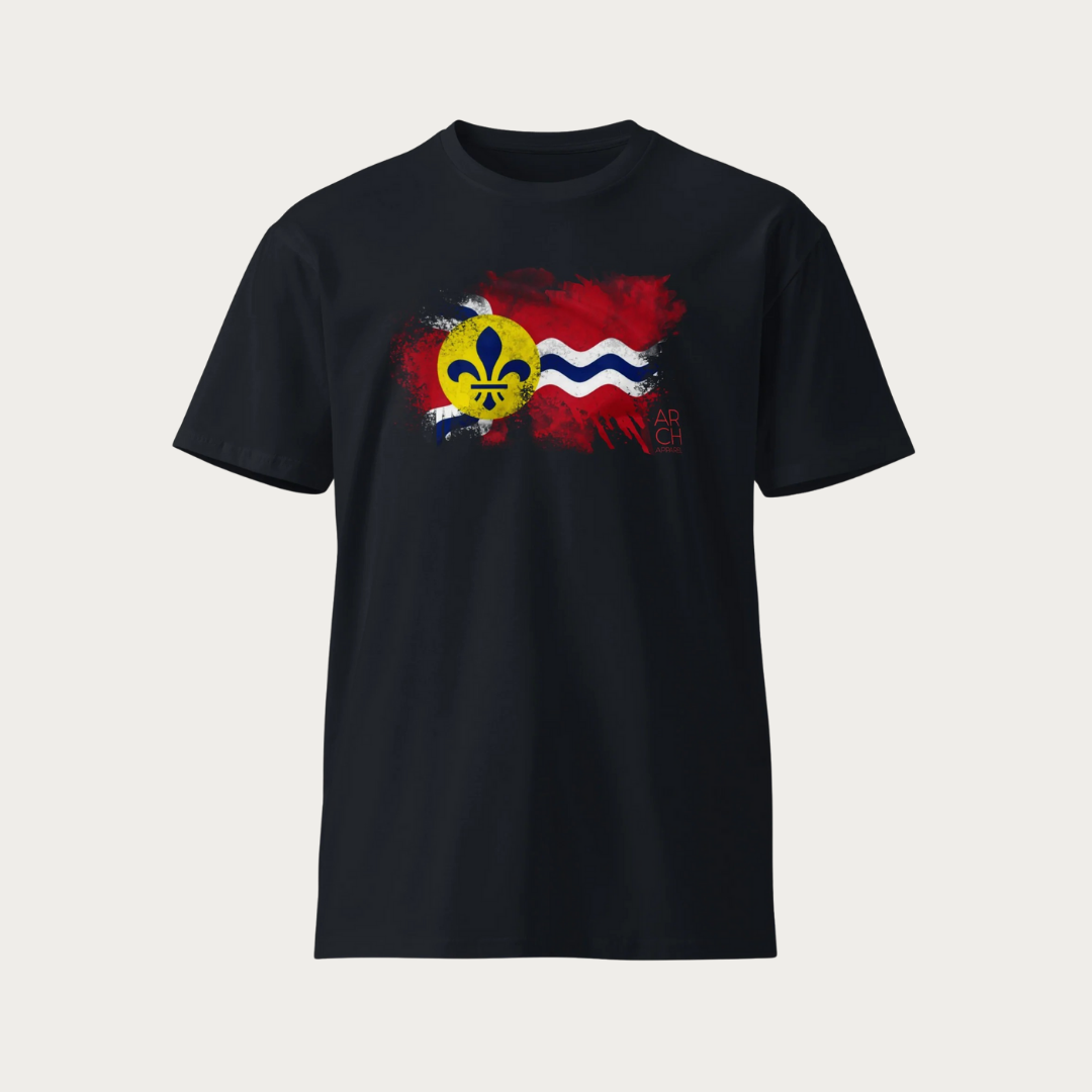 Distressed St. Louis Flag Unisex premium t-shirt