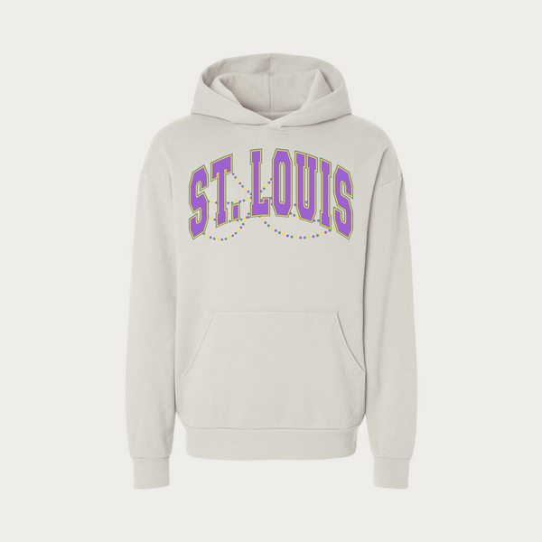 Beaded Collegiate Mardi Gras Hoodie