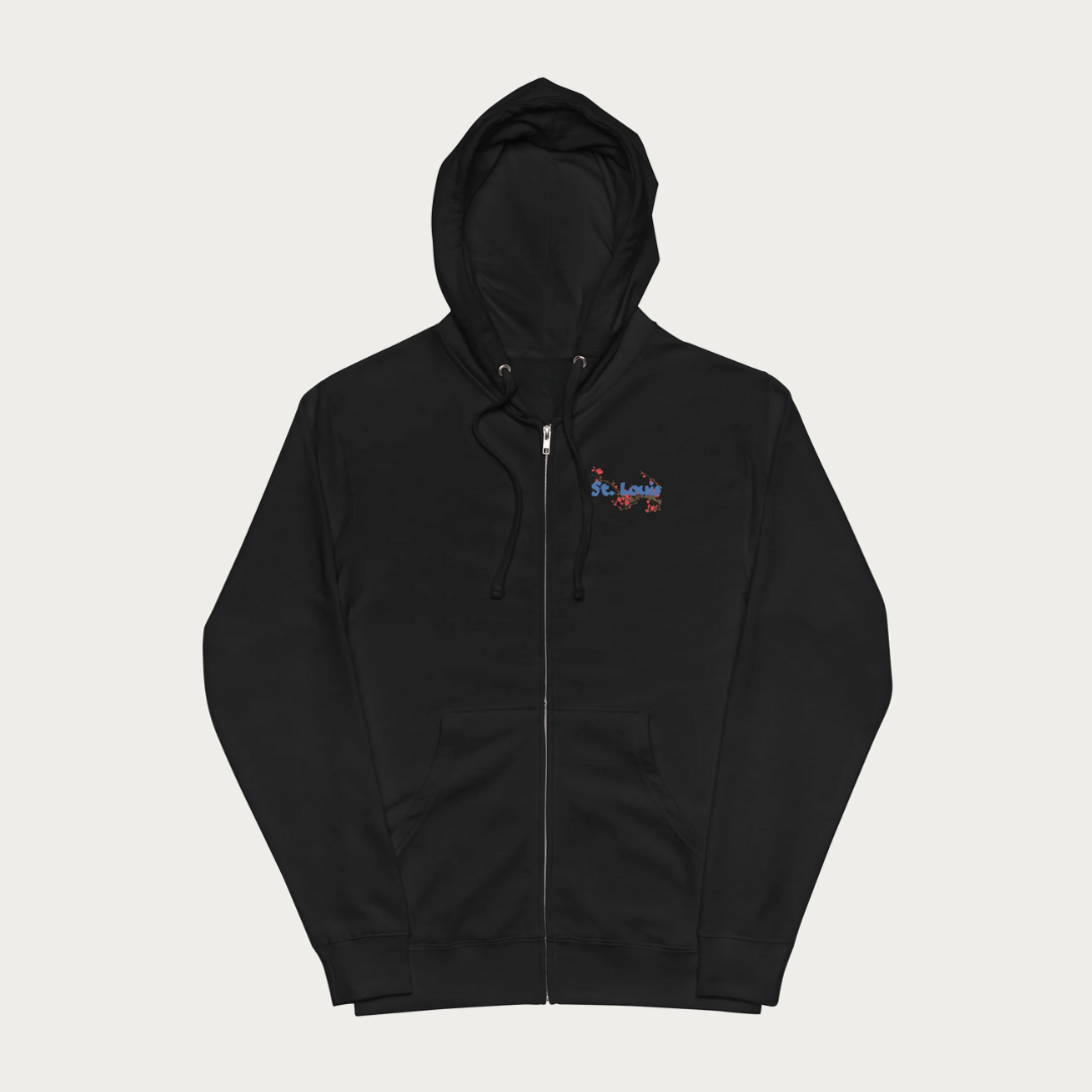 Cherry blossom Unisex fleece zip up hoodie