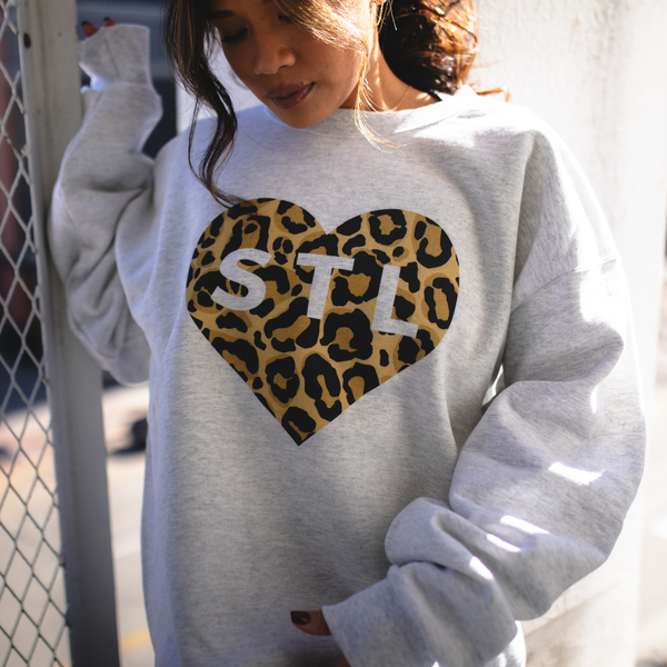 Leopard Heart STL Crewneck