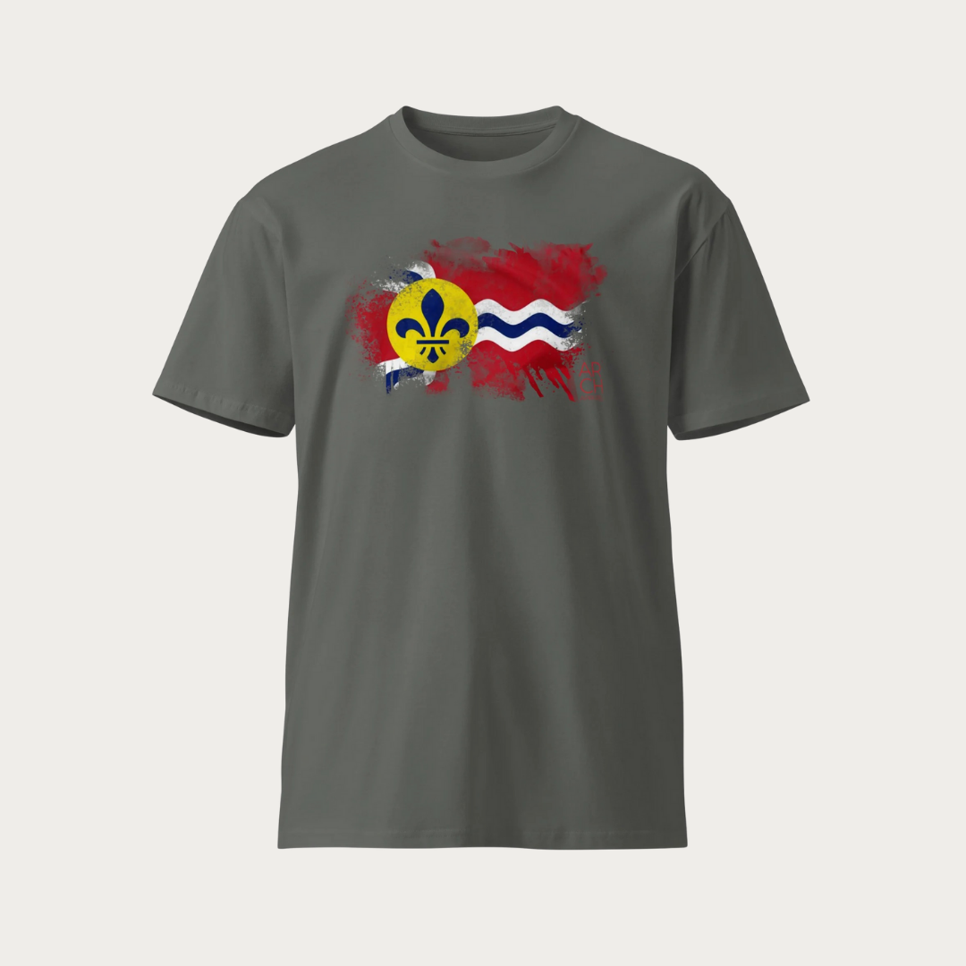 Distressed St. Louis Flag Unisex premium t-shirt