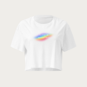 Love is served here crop top