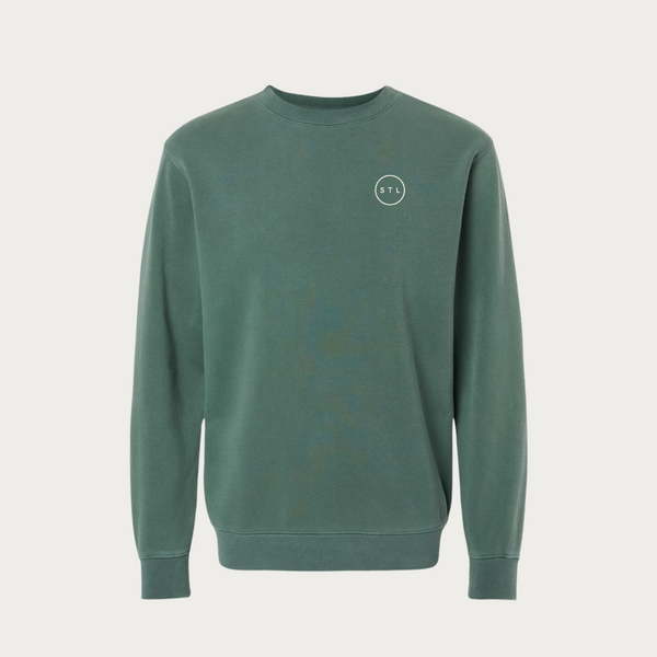 Embroidered City Circle Pigment Dyed Crewneck