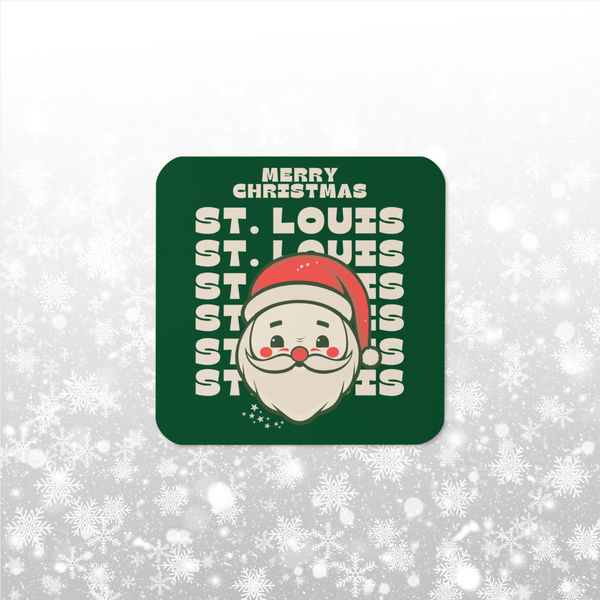 Merry Christmas St. Louis Cork-back coaster