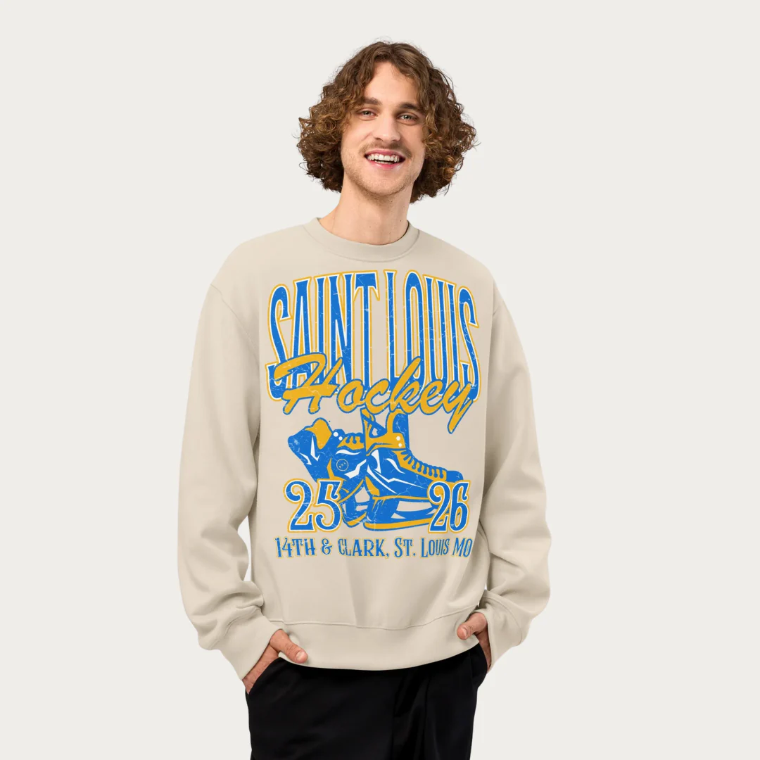 Saint Louis Hockey Tour Oversized heavyweight sweatshirt - Vintage White