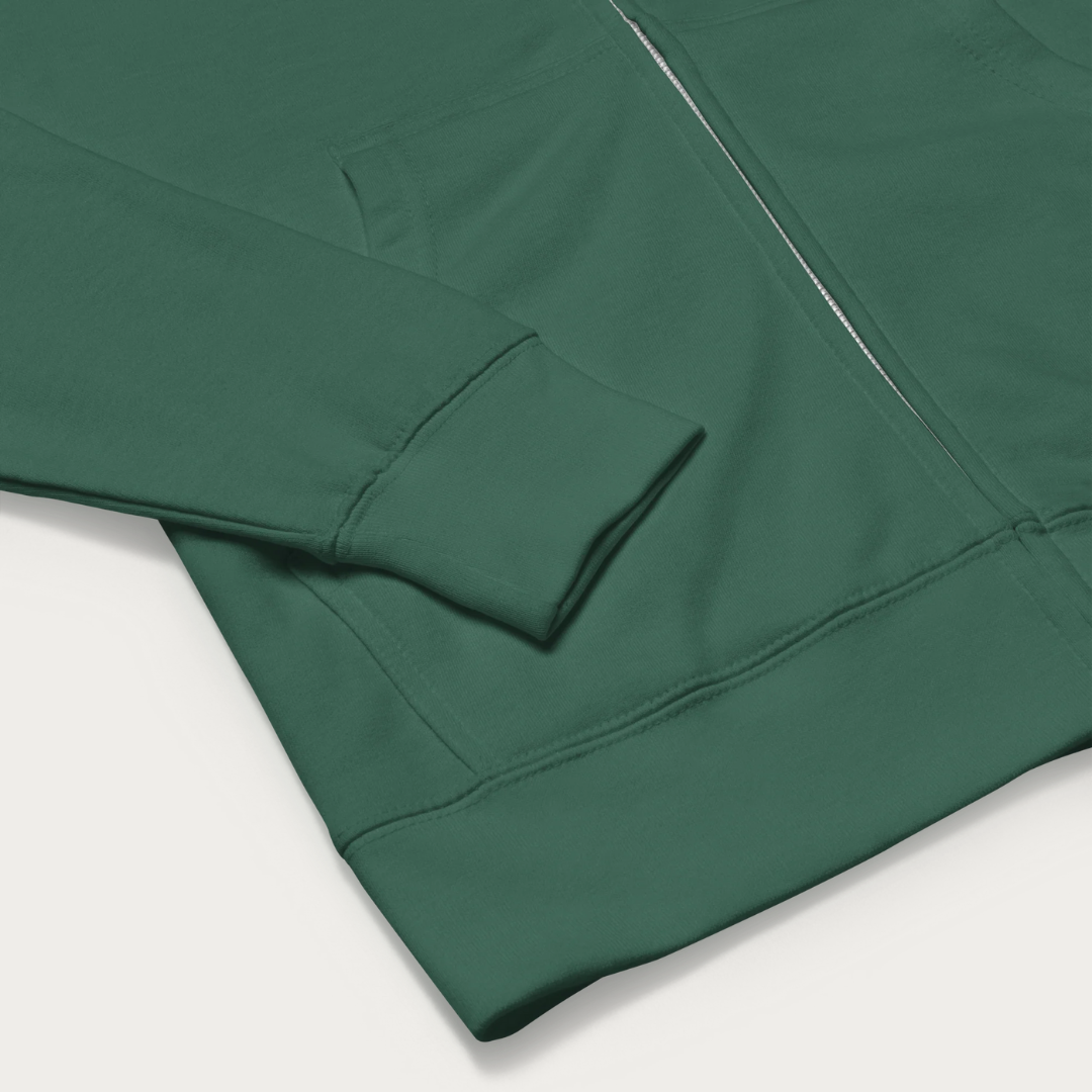 Embroidered eagle Unisex fleece zip up hoodie