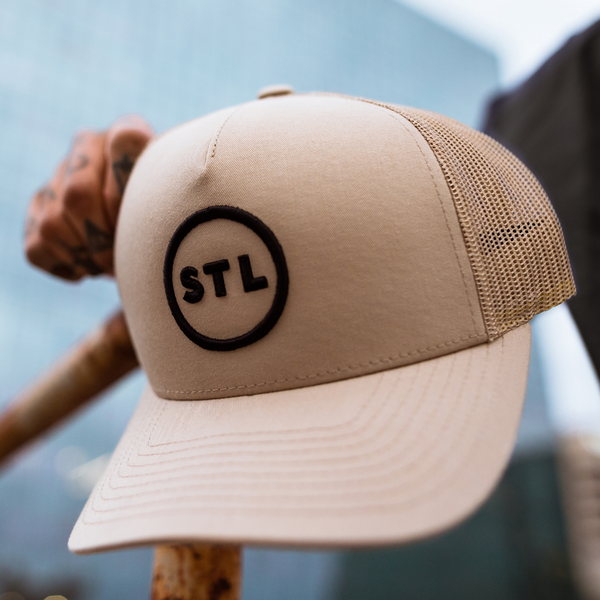 Blackout City Circle Puff Curved Bill Trucker