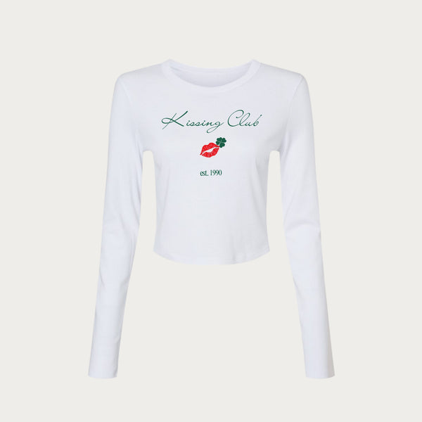 Kissing Club Women's Micro Rib Long Sleeve Baby Tee