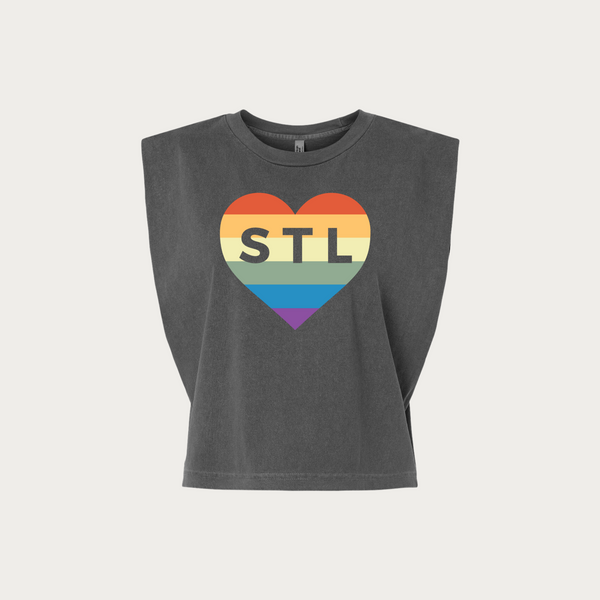 Pride Heart STL Garment-Dyed Muscle Tee