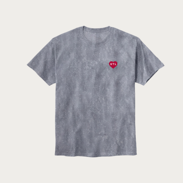 Mineral Wash Embroidered Heart STL Tee