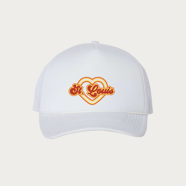 Retro Saint Louis Heart Foam Trucker Cap