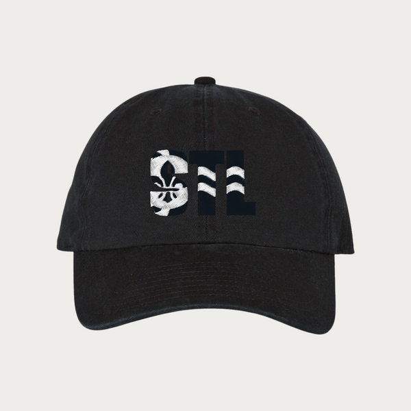 STL Flag Blackout Dad Cap