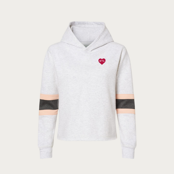 Embroidered Heart STL Sueded Fleece Hoodie