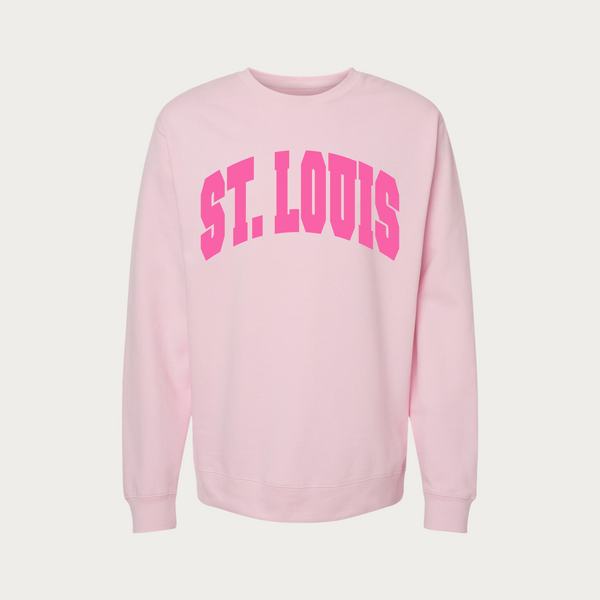 Pink Puff St. Louis Collegiate Crewneck