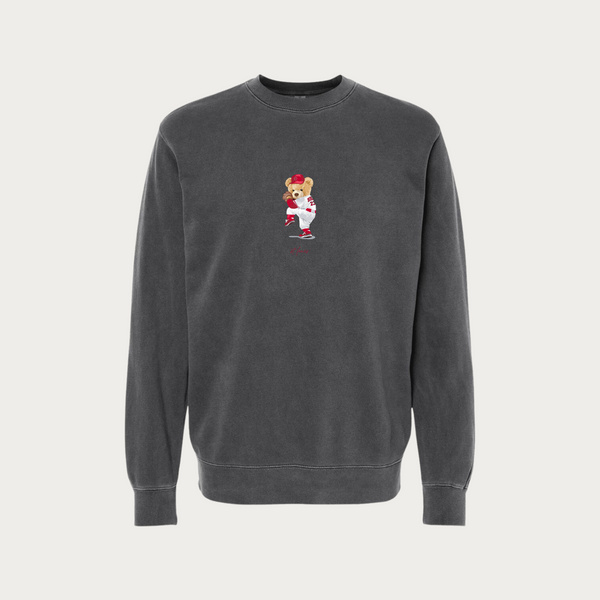 Baseball Bear Pigment-Dyed Crewneck