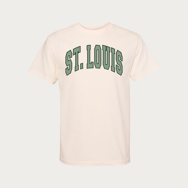 Green and Cream Collegiate Structured Tee
