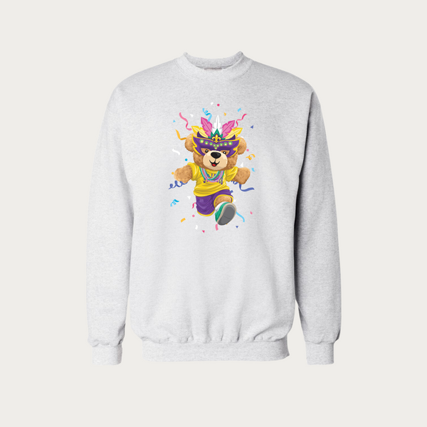 Mardi Gras Bear Crewneck Sweatshirt