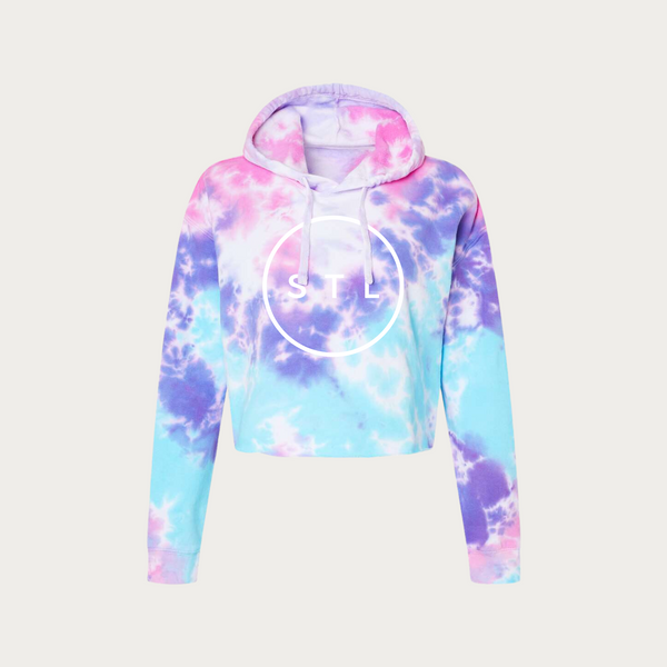 City Circle Tie Dyed Cropped Hoodie