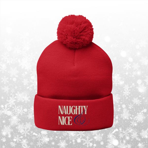 Naughty & Nice Pom-Pom Beanie