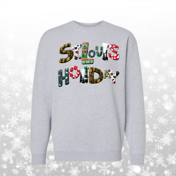 St. Louis Patchwork Holiday Crewneck