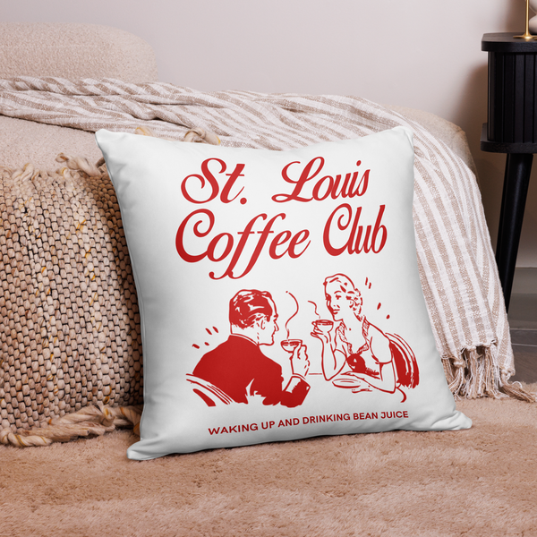 St. Louis Coffee Club Throw Pillow Case