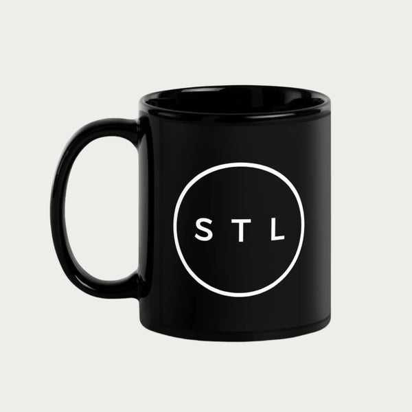 City Circle Black Glossy Mug