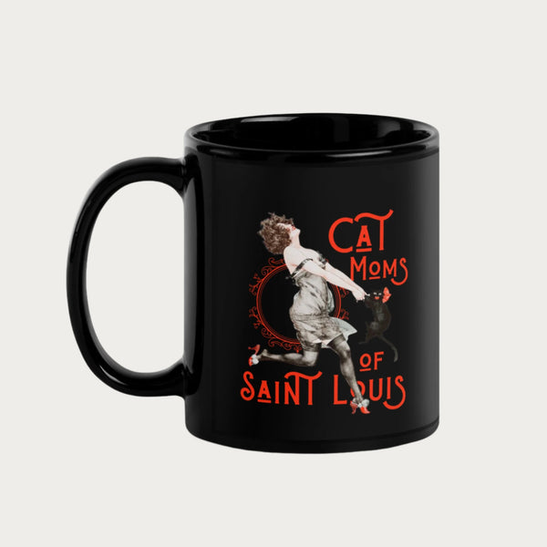 Dancing Cat Moms of St. Louis Black Glossy Mug