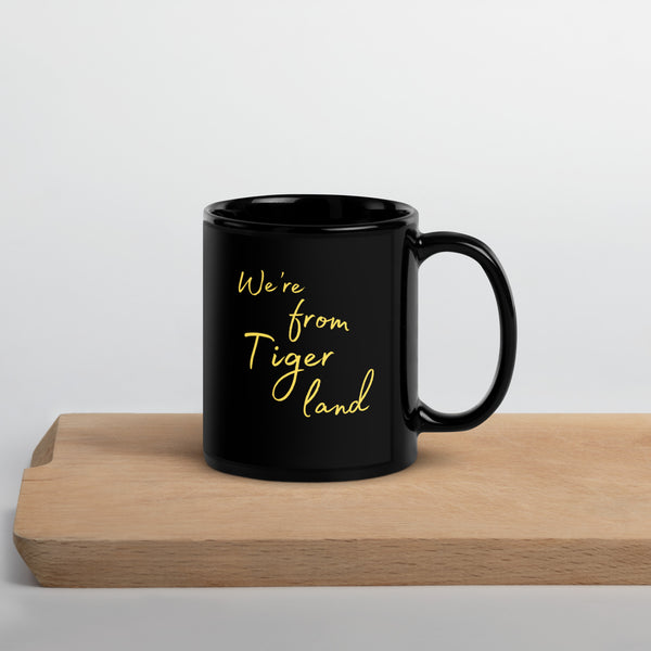 Tiger Land Black Glossy Coffee Mug