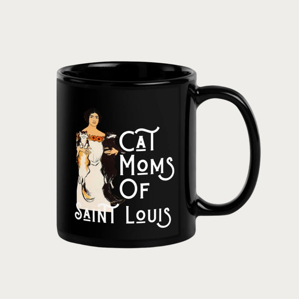 Cat Moms of Saint Louis Black Glossy Mug