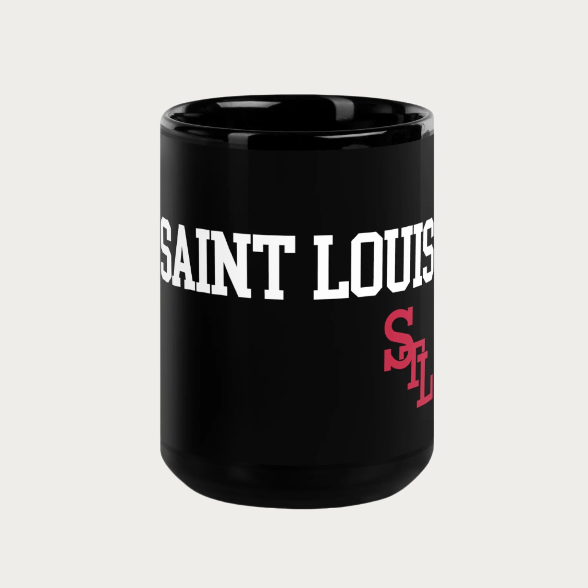 Happy SAINT LOUIS Black Glossy 15oz Mug