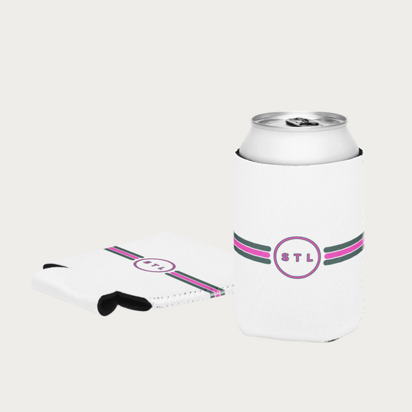 Pink & Green City Circle Koozie