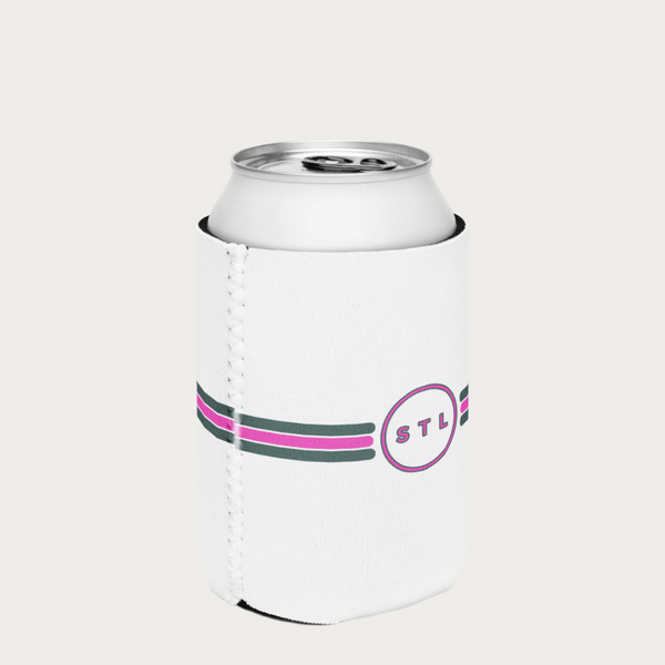 Pink & Green City Circle Koozie