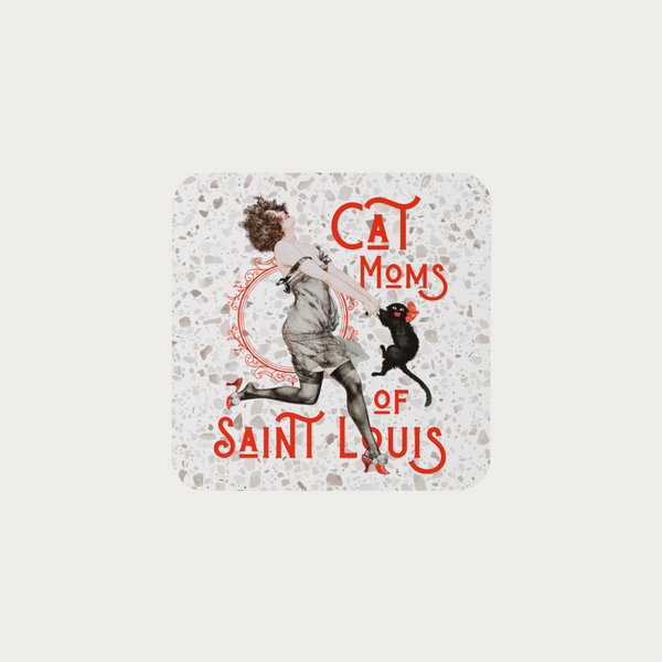 Cat Mom of Saint Louis Cork-back coaster