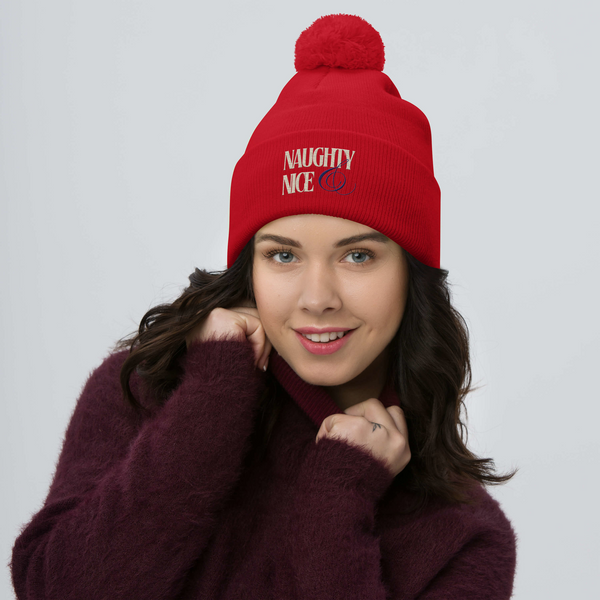 Naughty & Nice Pom-Pom Beanie