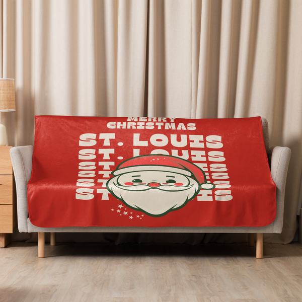 Merry Christmas St. Louis Sherpa Blanket